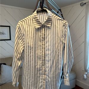 Classic Black and White Striped Men's Shirt